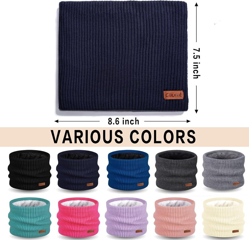 Oliumt Kids Neck Warmer Winter Neck Gaiters Knitted Infinity Scarf for Boys Girls Fleece Lined Ski Mask for Cold Weather - Image 5